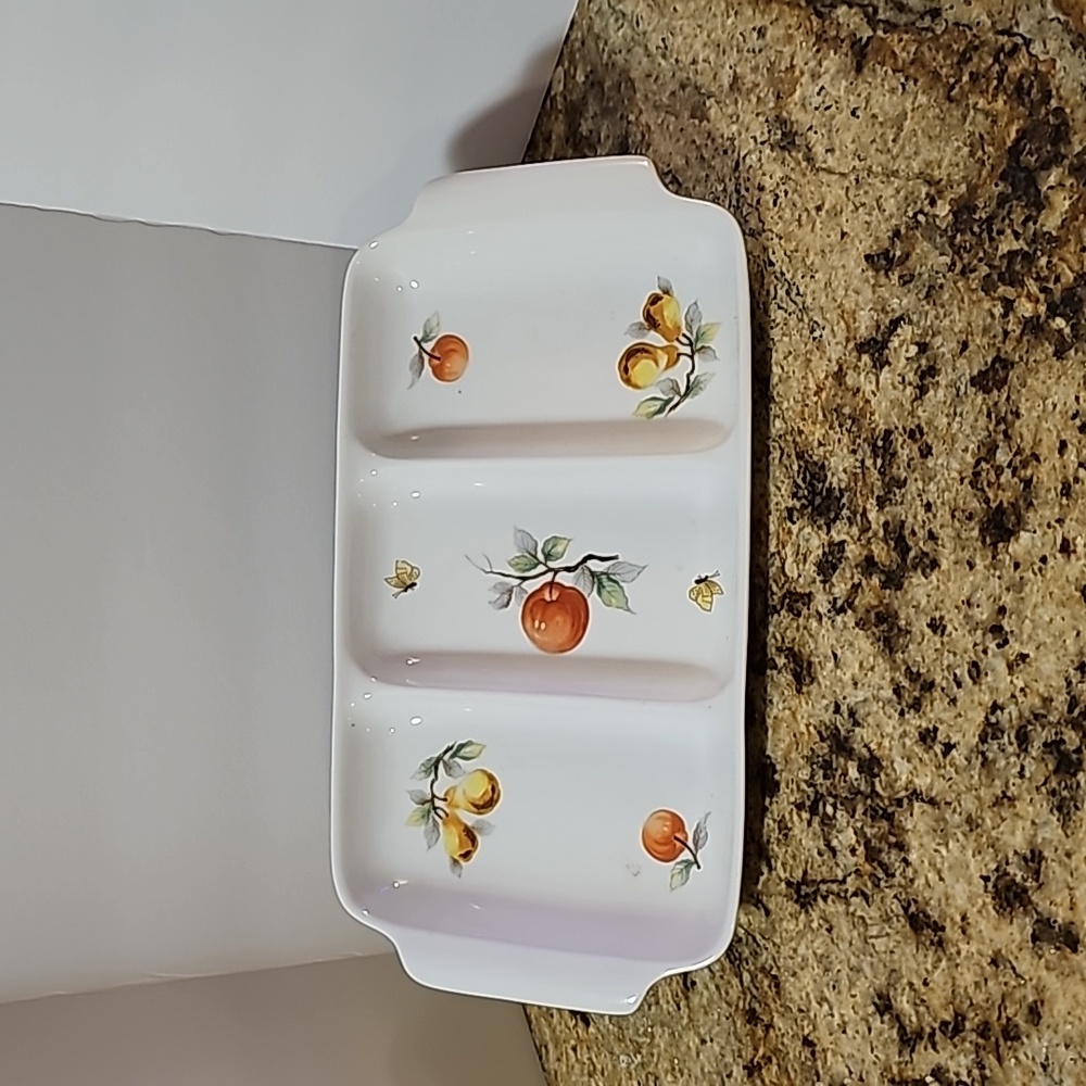 Vintage by Sadek Ceramic Divided Dish.  Marked 8/90.
